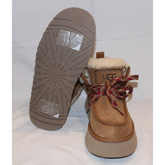 UGG FUNKARRA CUFF CHESTNUT SUEDE SHEEPSKIN PLATFORM SHOE BOOTS SIZE‎ 9 WOMEN - Picture 5 of 6